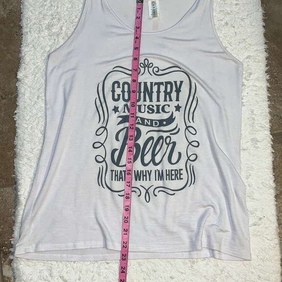 Country Music and Beer That’s Why I’m Here tank top - M - Picture 4 of 5